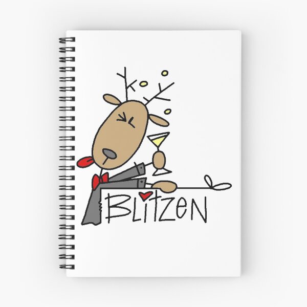 Aperçu de l'œuvre Blitzen Reindeer Christmas Holiday créée et vendue par peacockcards.