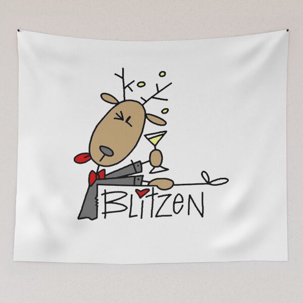 Item preview, Blitzen Reindeer Christmas Holiday designed and sold by peacockcards.