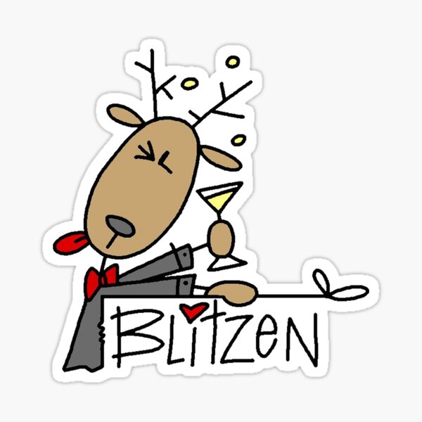Blitzen Reindeer Christmas Holiday Sticker