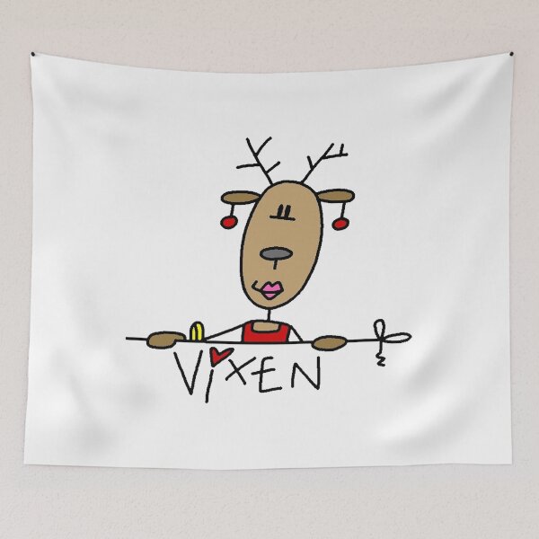 Artikelvorschau, Weihnachtsferien Vixen Rentier entworfen und verkauft von peacockcards.