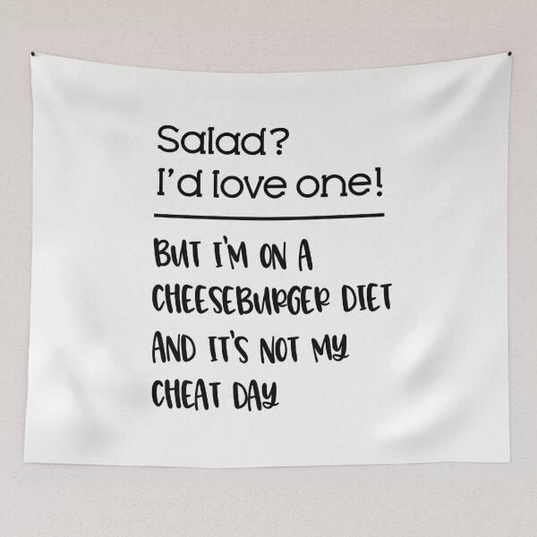 Item preview, Funny Diet Joke Foodie Humor Saying Love Burger Cheat Day Raglan Baseball Tee designed and sold by CreatedByHeidi.