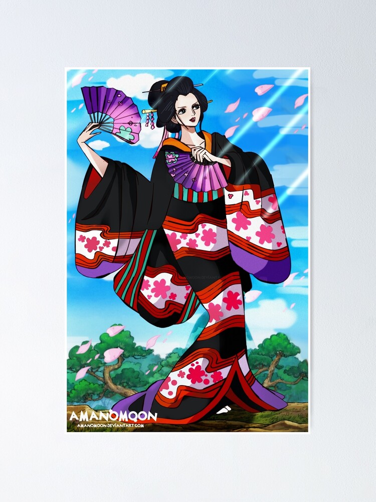 One Piece Nico Robin Wano Kuni Illustration Poster By Amanomoon Redbubble