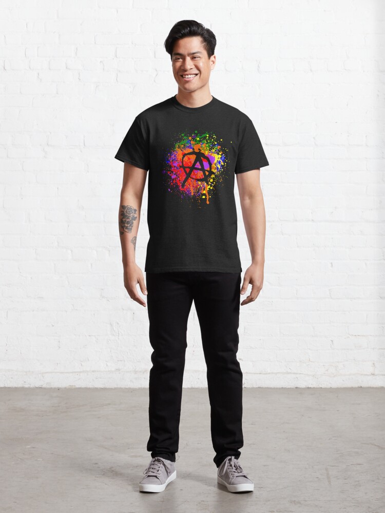 Alternate view of Anarchy Paint Splatter Classic T-Shirt