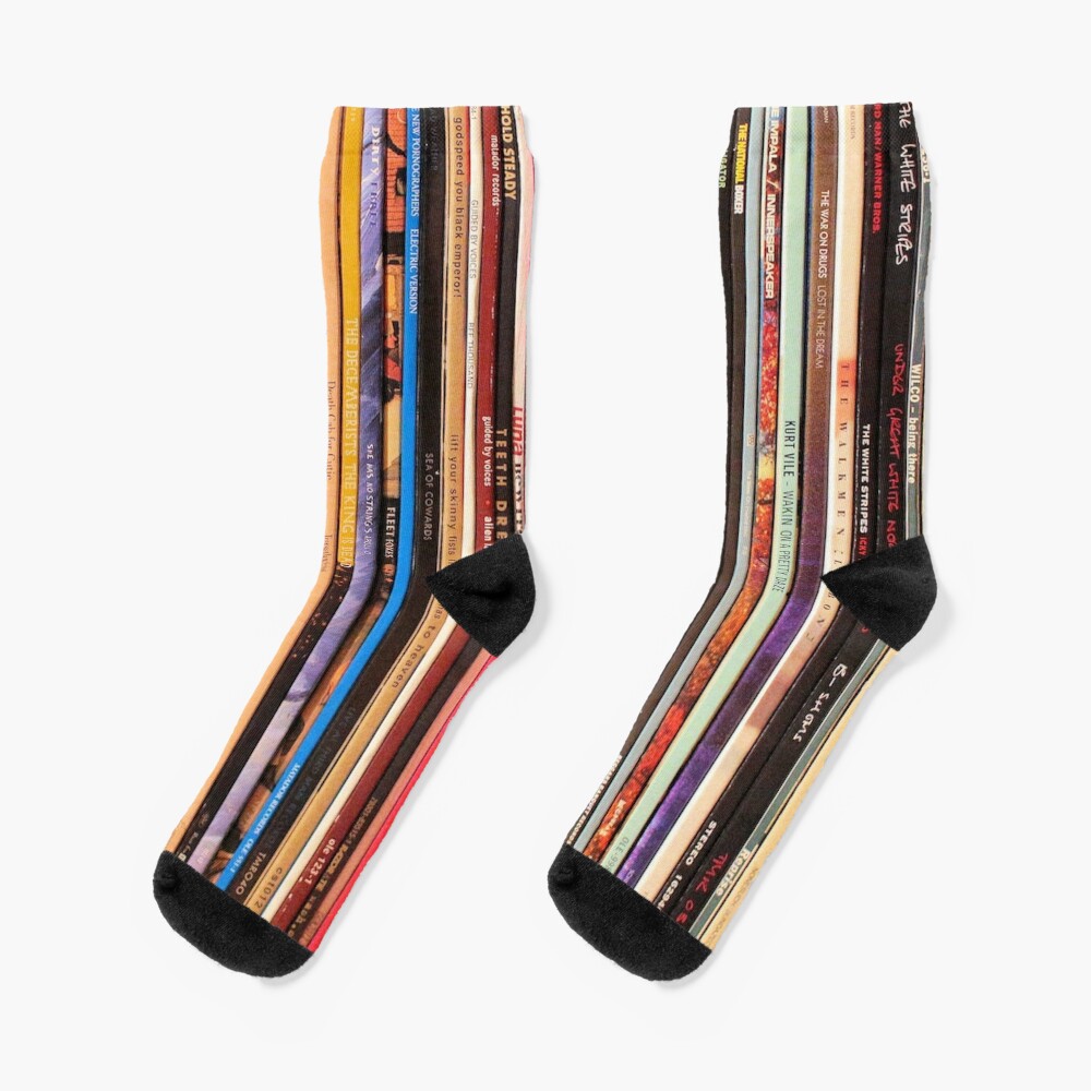 Indie Rock Vinyl Records Socks