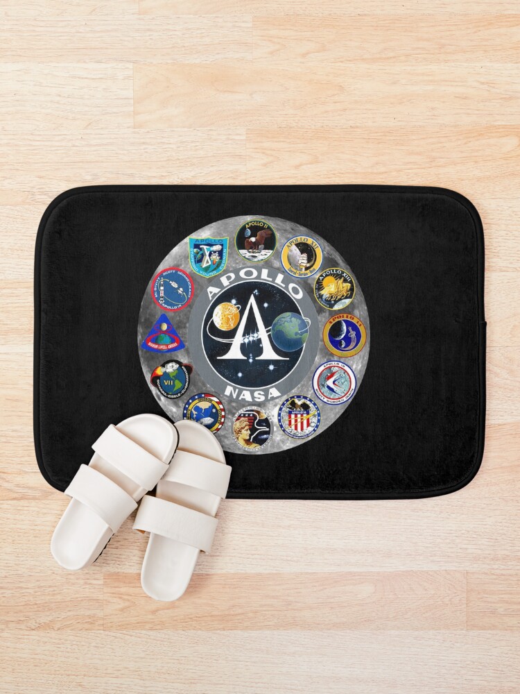 Thumbnail 1 of 6, Bath Mat, Apollo Mission Composite Logo designed and sold by Spacestuffplus.