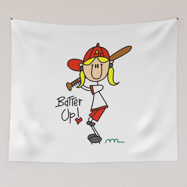 Item preview, Stick Figure Girl Baseball Softball Sports designed and sold by peacockcards.