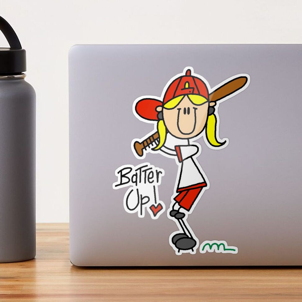 Stick Figure Girl Baseball Softball Sports