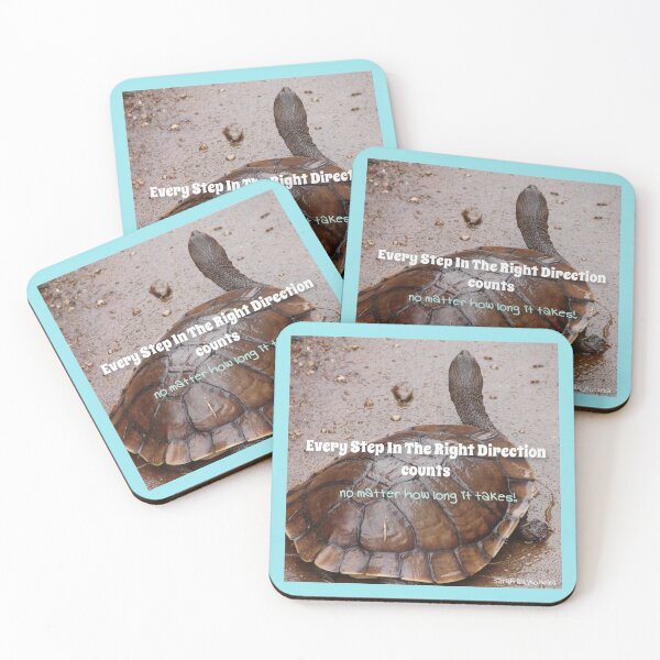 Item preview, Every Step In the Right Direction Counts no Matter How Long It Takes! - Inspirational quote Slow Turtle turtles designed and sold by Sarah  Rajkotwala.