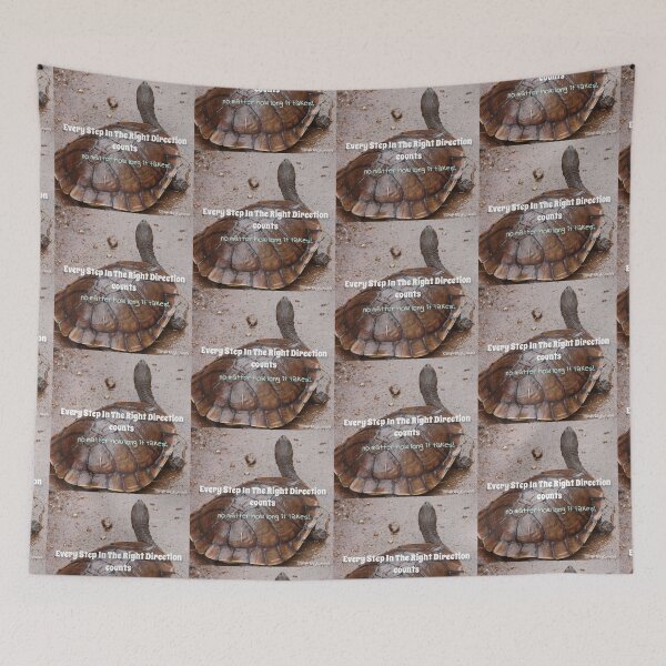 Item preview, Every Step In the Right Direction Counts no Matter How Long It Takes! - Inspirational quote Slow Turtle turtles designed and sold by Sarah  Rajkotwala.