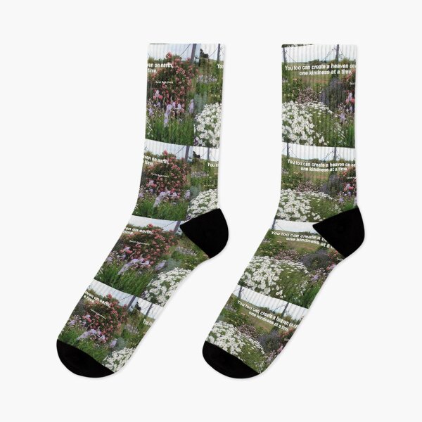 Item preview, You Too can Create a Heaven on Earth,One Kindness at a Time - Inspirational Quote cottage garden flowers designed and sold by Sarah  Rajkotwala.