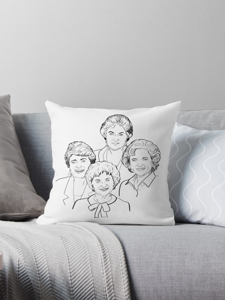 Thumbnail 1 of 4, Pillow, Golden Girls Sketch designed and sold by kellyoarts.