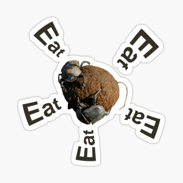 African Dung Beetles at Work - eat dung Sticker