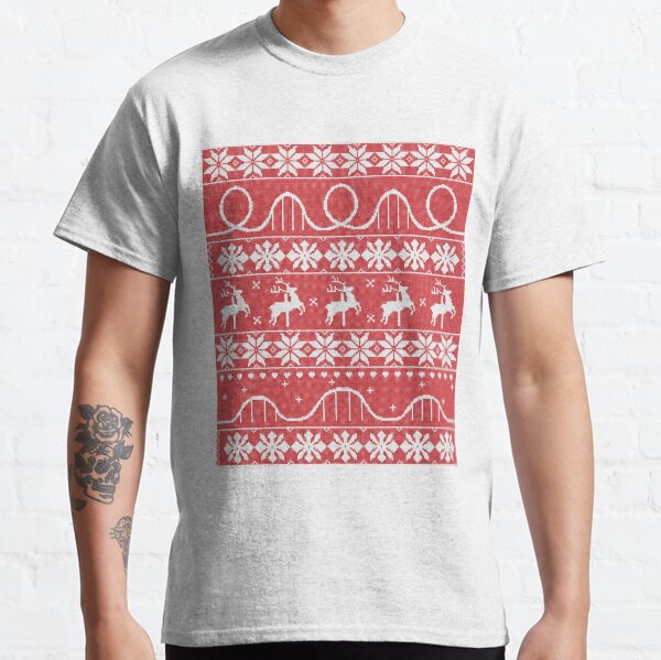 Knitted Coaster Christmas Sweater Design Classic T-Shirt