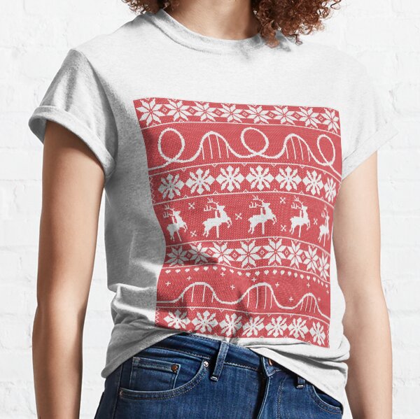 Knitted Coaster Christmas Sweater Design Classic T-Shirt
