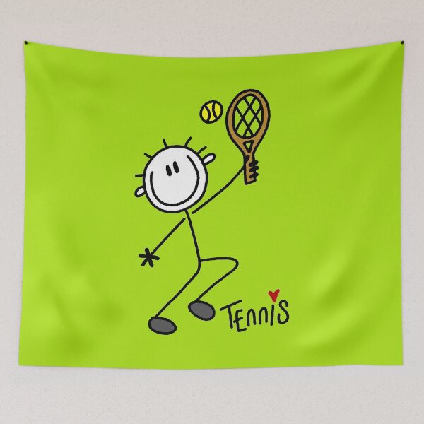 Item preview, Stick Figure Tennis Player Sports designed and sold by peacockcards.
