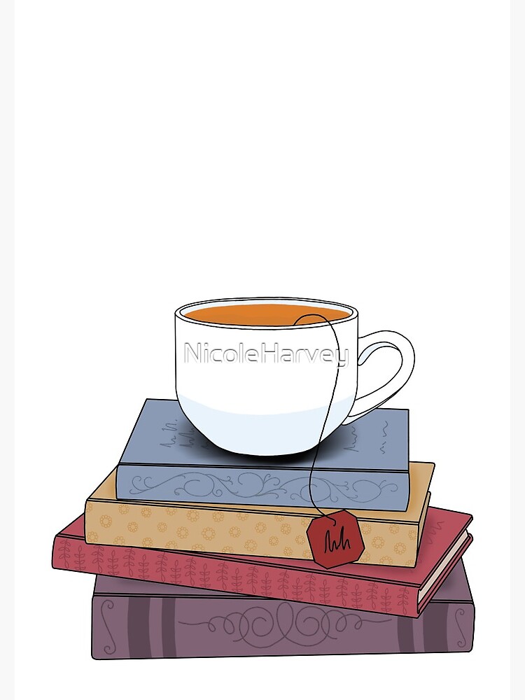 Thumbnail 3 of 3, Spiral Notebook, Tea and books designed and sold by NicoleHarvey.