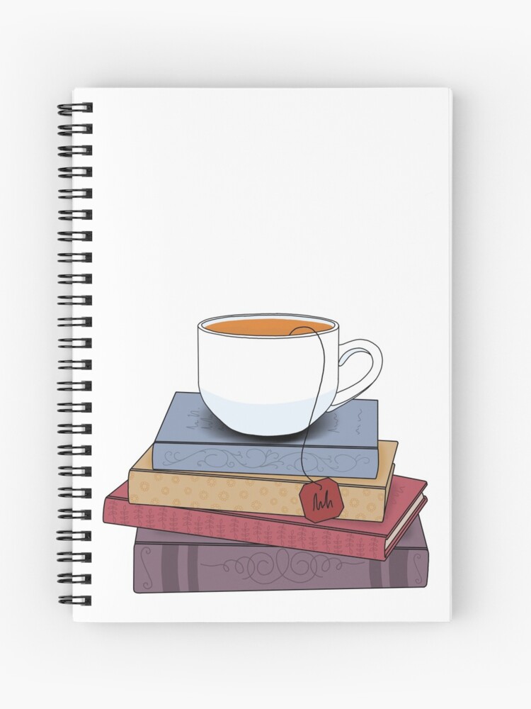 Thumbnail 1 of 3, Spiral Notebook, Tea and books designed and sold by NicoleHarvey.
