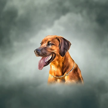 Artwork thumbnail, Drawing Rhodesian Ridgeback by bonidog