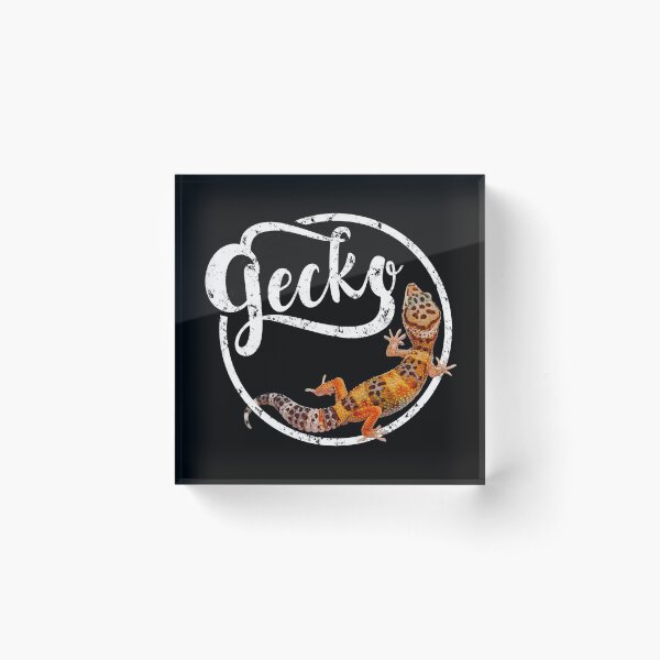 Leopard Gecko Owner Geometric Lizard Acrylic Block