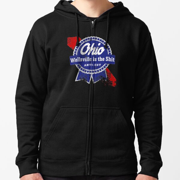 Distressed Wellsville is the Shit Zipped Hoodie