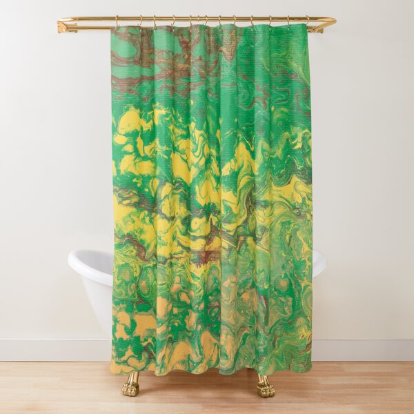 The Garden Grows: Sun & Soil Acrylic Pour Shower Curtain