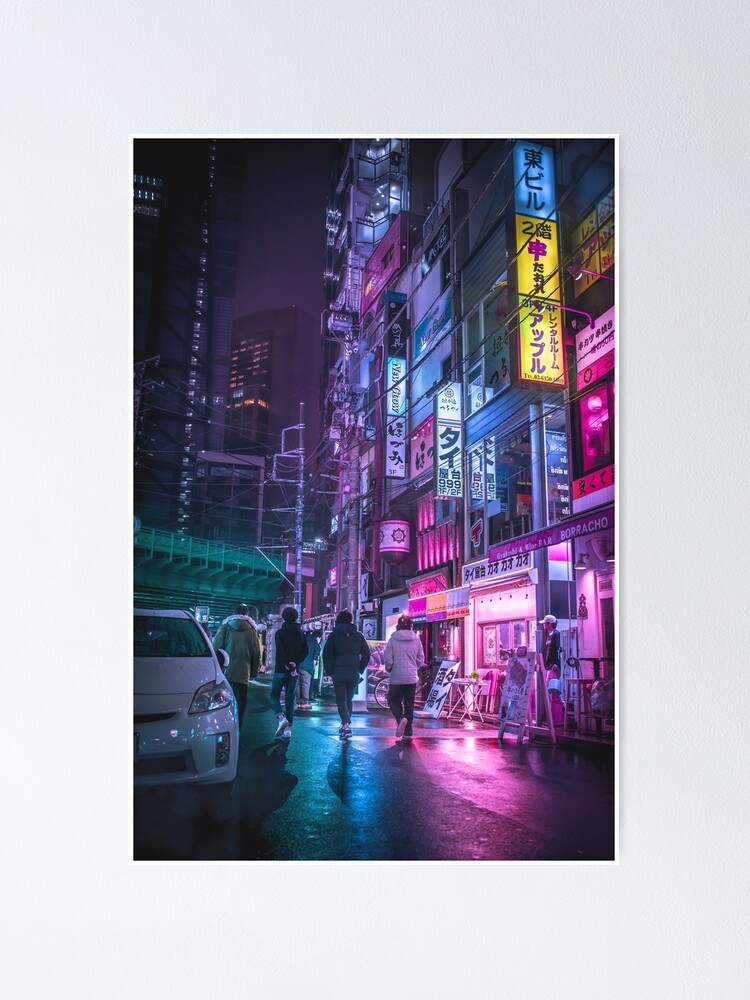 Alternate view of Cyberpunk Aesthetic in Tokyo Japan Poster