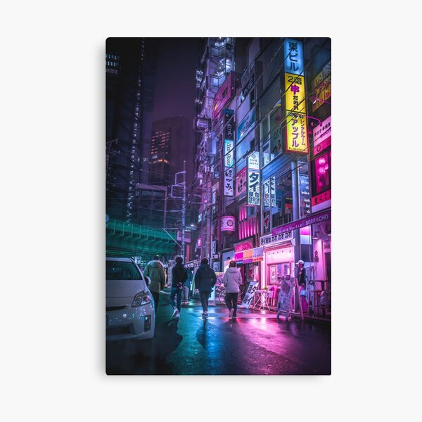 Cyberpunk Anime Aesthetic in Tokyo Japan Canvas Print