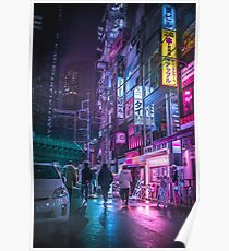 Cyberpunk Aesthetic in Tokyo Japan Poster