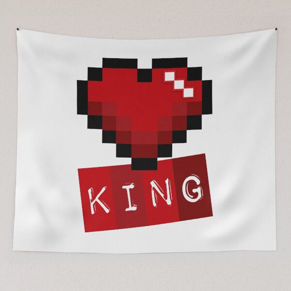 Item preview, Gamer King Pixelated Heart  designed and sold by umeimages.