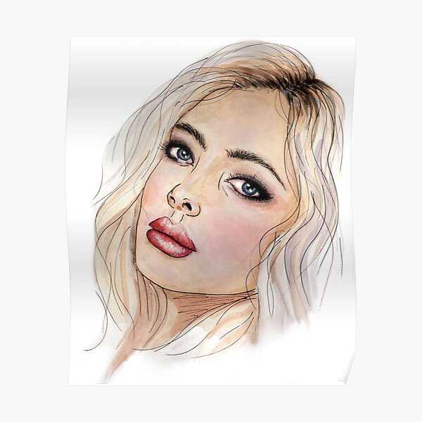 Watercolor Sketch Art Lady by Janis Garayt Poster