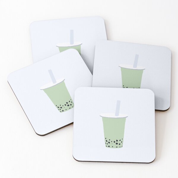 Item preview, matcha boba with a blue straw designed and sold by victoriabr-.