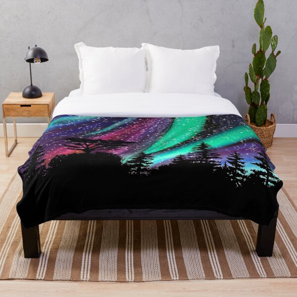 "Alaskan Aurora" Aurora Borealis Northern Lights Throw Blanket