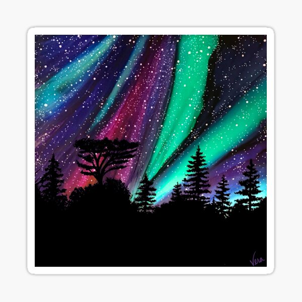 "Alaskan Aurora" Aurora Borealis Northern Lights Sticker