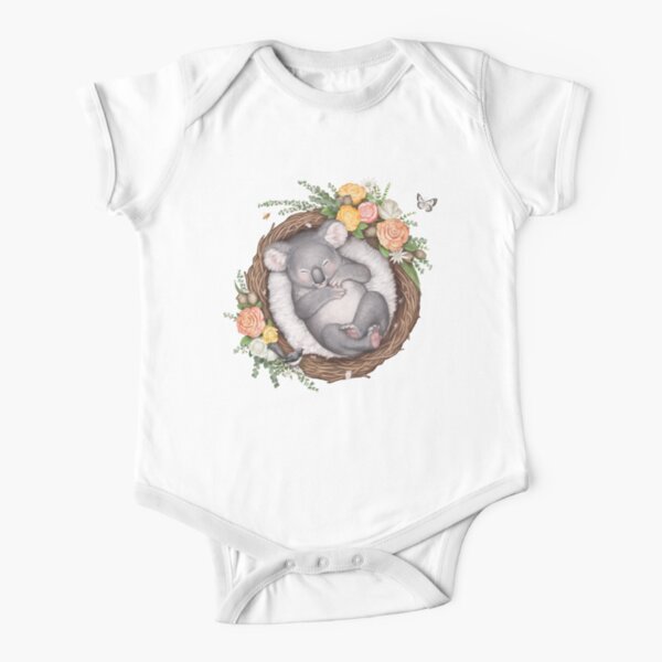 Sleeping Baby Koala Short Sleeve Baby One-Piece