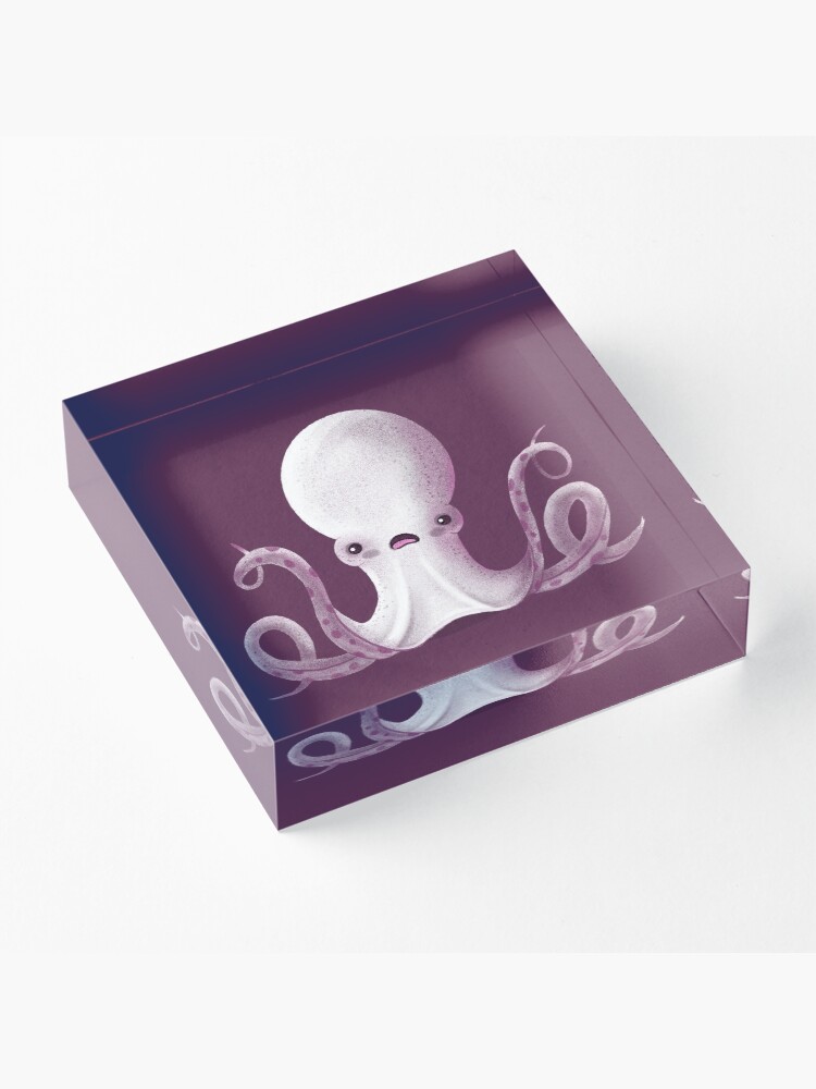 Alternate view of Ghostly Octopus Acrylic Block
