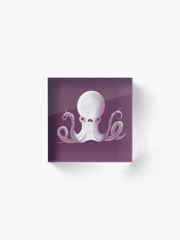 Alternate view of Ghostly Octopus Acrylic Block