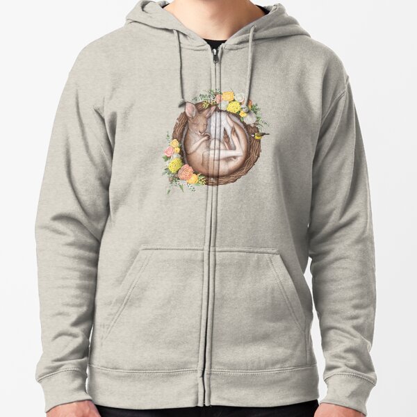 Sleeping Baby Kangaroo Zipped Hoodie