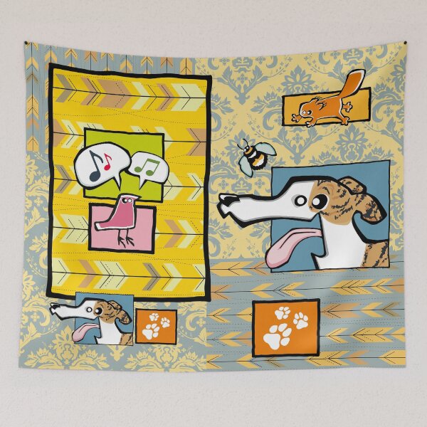 Item preview, Greyhound - Light Brindle and White (Collage) designed and sold by TheChicken.