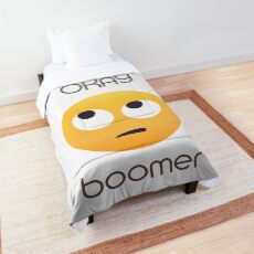Okay Boomer Rolling Eye Emoji Comforter