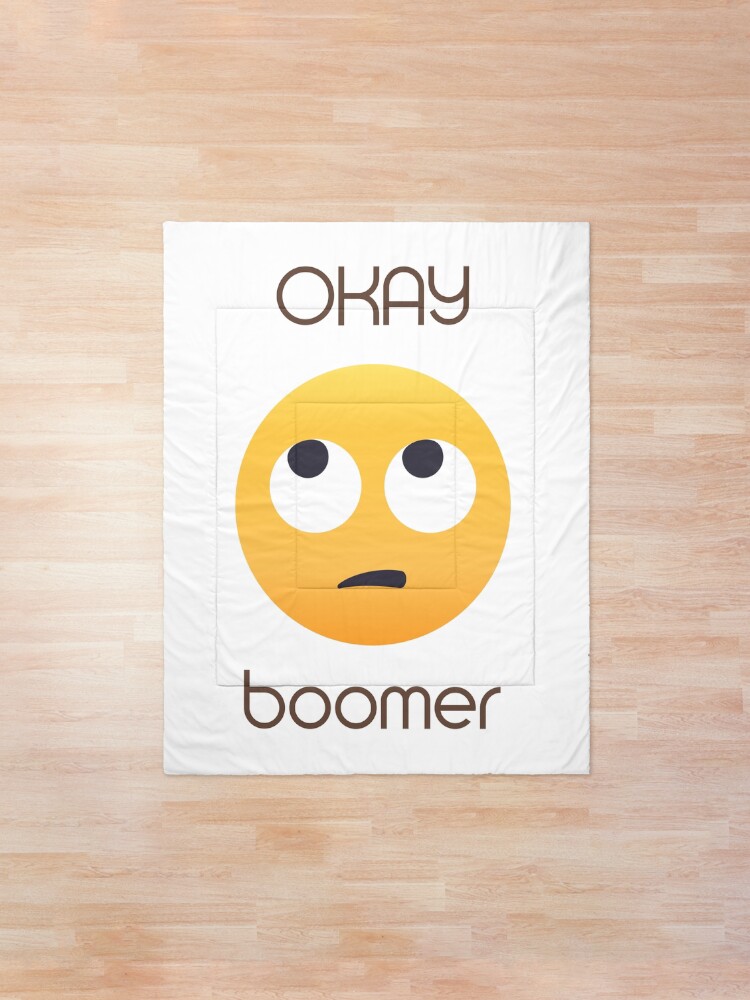 Alternate view of Okay Boomer Rolling Eye Emoji Comforter