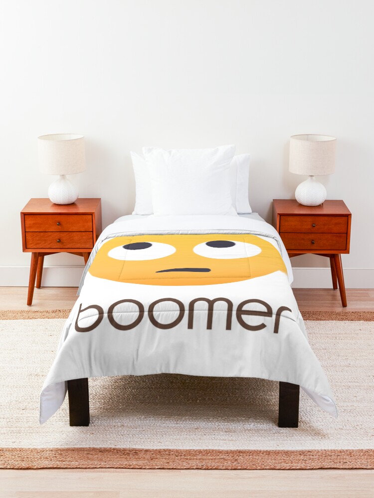 Alternate view of Okay Boomer Rolling Eye Emoji Comforter