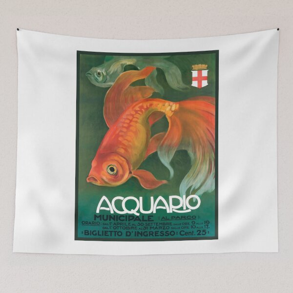 Item preview, 1910 Italy Acquario Aquarium Goldfish Poster designed and sold by retrographics.