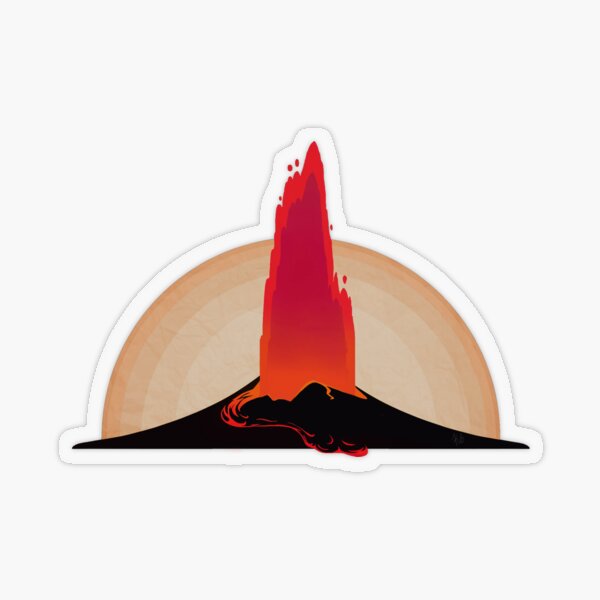 Retro Lava Fountain Transparent Sticker