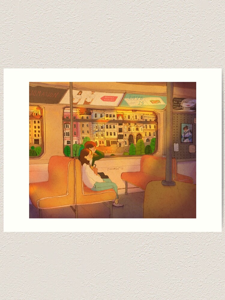 Alternate view of I drowsed off and leaned slightly on his shoulder Art Print
