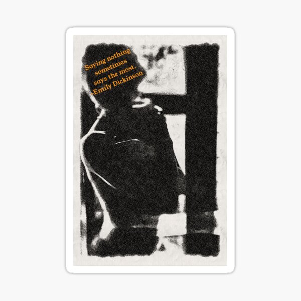 Item preview, Saying nothing  sometimes  says the most. Mindfulness Emily Dickinson Quote on Woman’s Silhouette in Yellow Typography designed and sold by Monica Laipple.