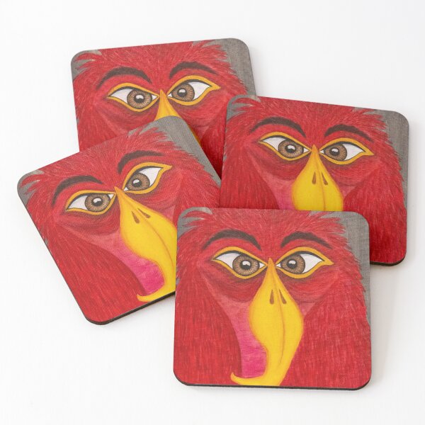 Item preview, Big Red Bird Painting designed and sold by Kristy Lewellen.