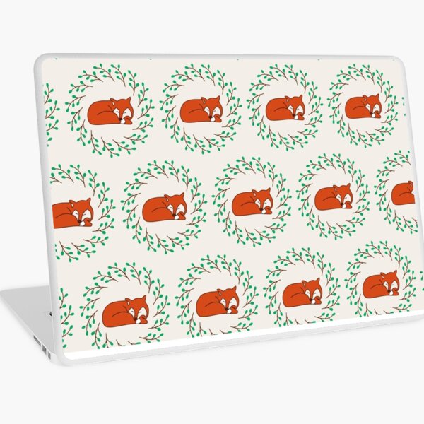 sleeping fox pattern Laptop Skin