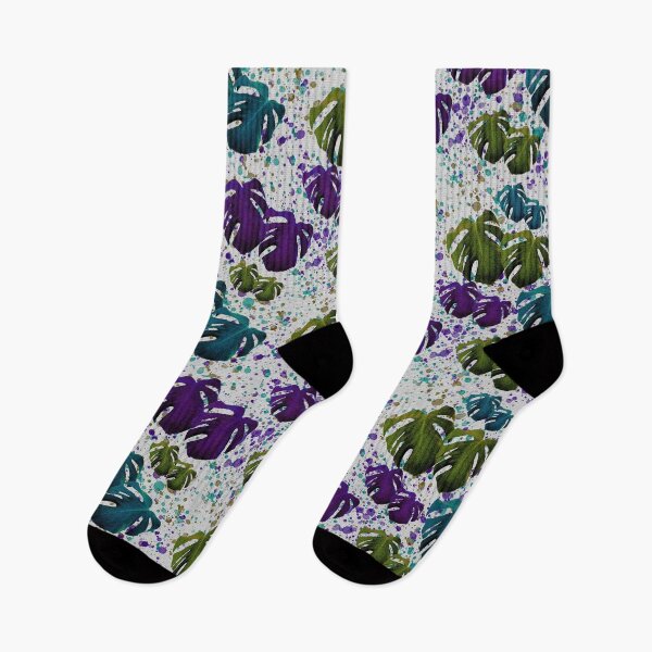 Artikelvorschau, Monstera Teal / Lila / Grün entworfen und verkauft von PoppyPod.