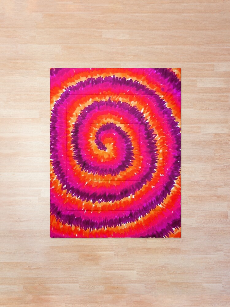 Orange Pink Tie Dye Comforter By Everettsolares Redbubble