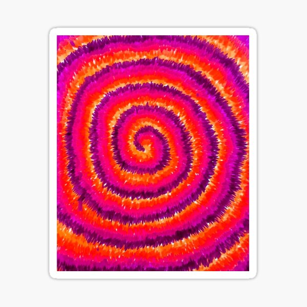 orange pink tie dye Sticker